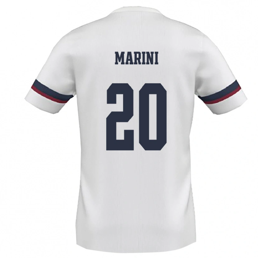 Danxen Enfant Maillot Alfredo Marini #20 Blanc Rouge Tenues Extérieur 2025/26 T-Shirt