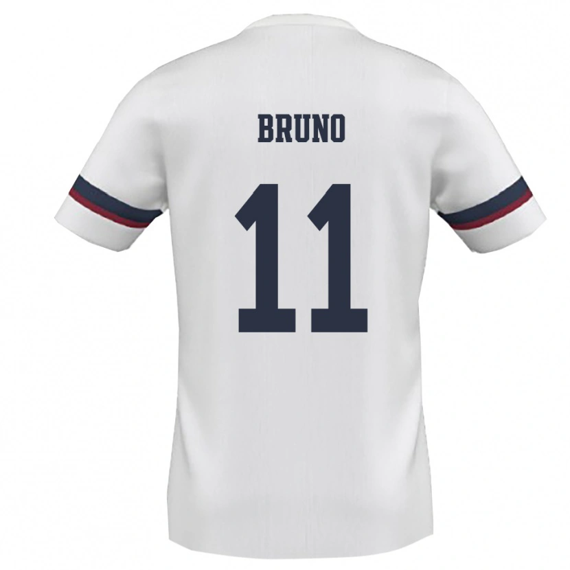 Danxen Enfant Maillot Niccolò Bruno #11 Blanc Rouge Tenues Extérieur 2025/26 T-Shirt