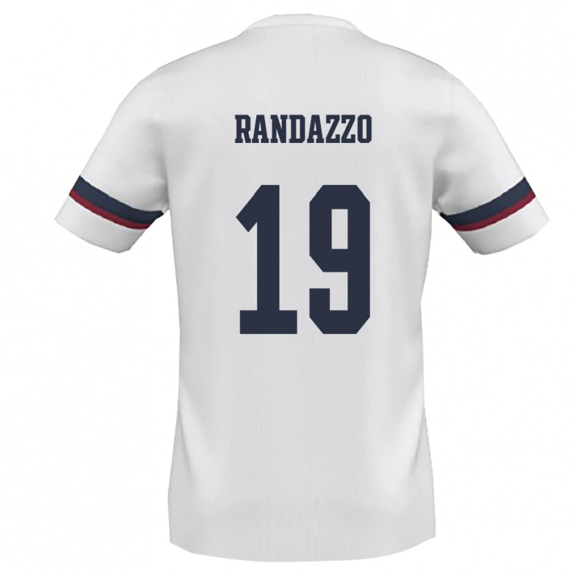 Danxen Enfant Maillot Alessandro Randazzo #19 Blanc Rouge Tenues Extérieur 2025/26 T-Shirt