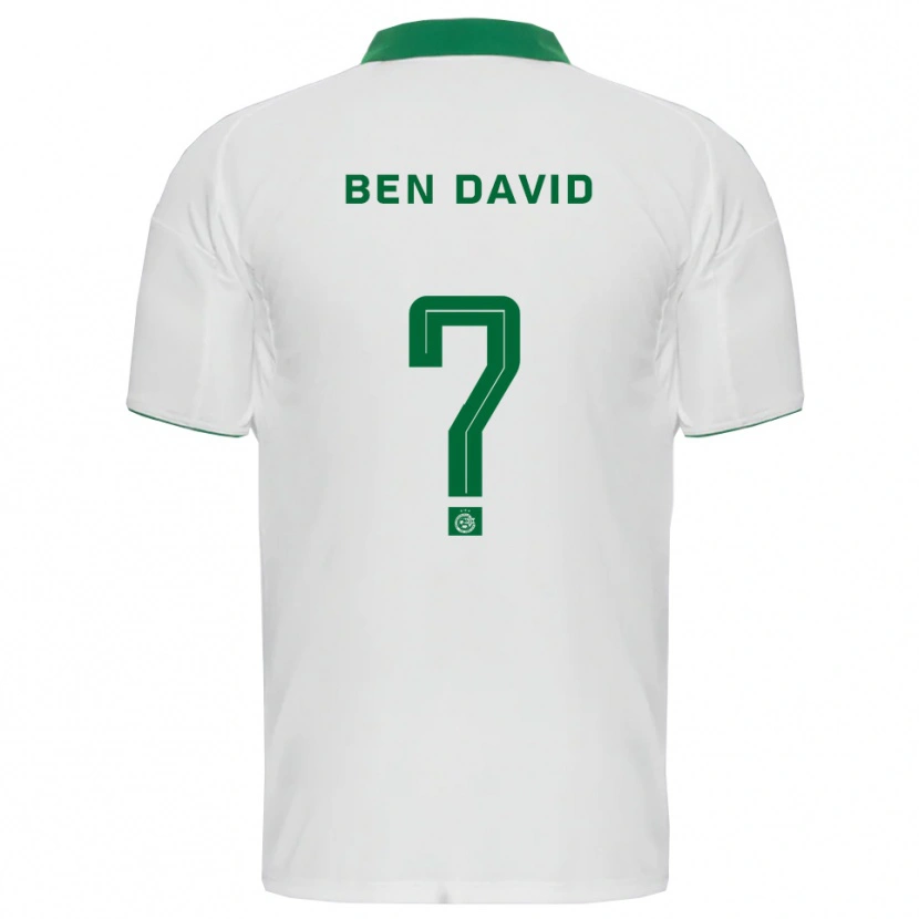 Danxen Enfant Maillot Shay Ben David #0 Blanc Vert Tenues Extérieur 2025/26 T-Shirt