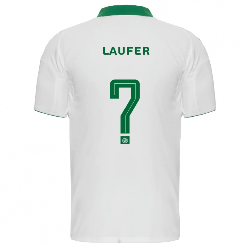 Danxen Enfant Maillot Ronny Laufer #0 Blanc Vert Tenues Extérieur 2025/26 T-Shirt