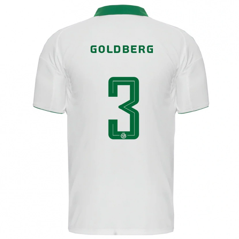Danxen Enfant Maillot Shon Goldberg #3 Blanc Vert Tenues Extérieur 2025/26 T-Shirt