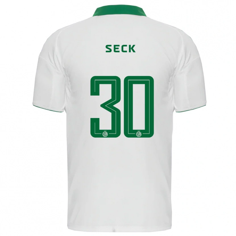 Danxen Enfant Maillot Abdoulaye Seck #30 Blanc Vert Tenues Extérieur 2025/26 T-Shirt