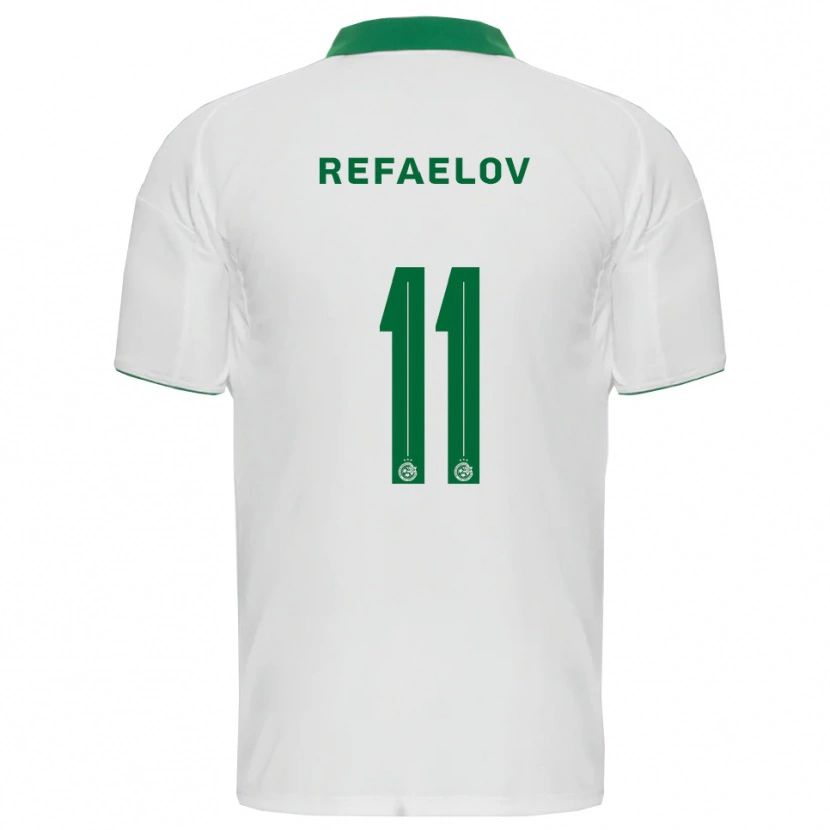 Danxen Enfant Maillot Lior Refaelov #11 Blanc Vert Tenues Extérieur 2025/26 T-Shirt