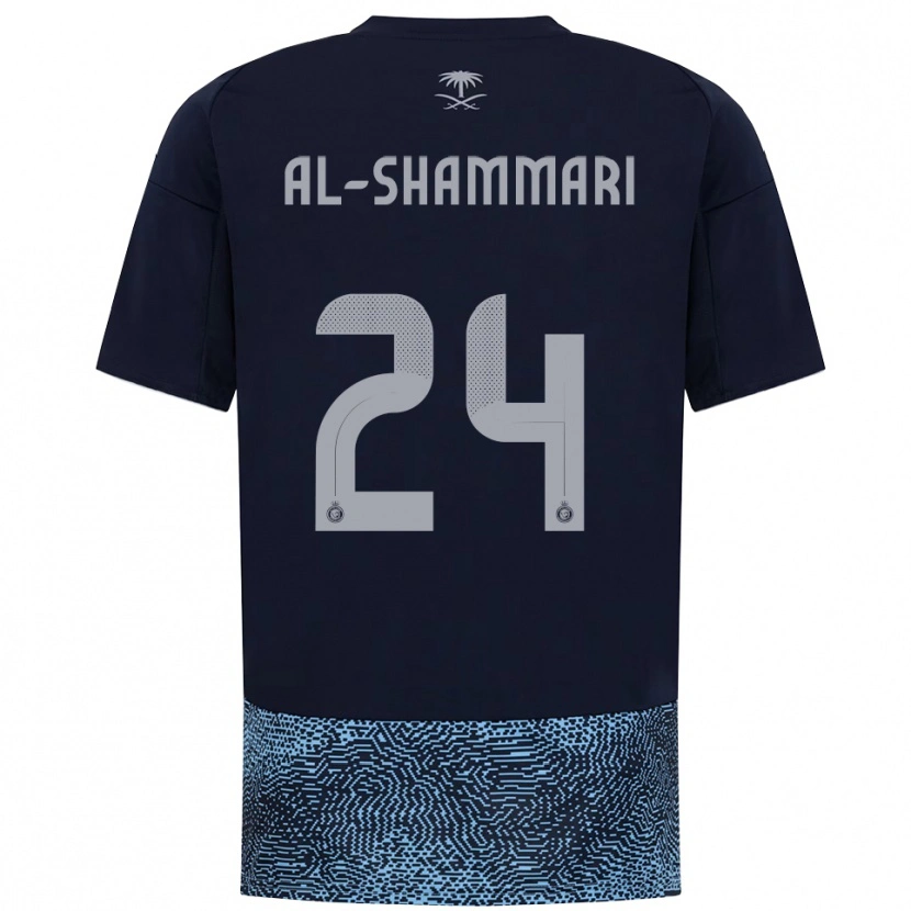 Danxen Enfant Maillot Mansour Al-Shammari #24 Marine Bleu Ciel Tenues Extérieur 2025/26 T-Shirt