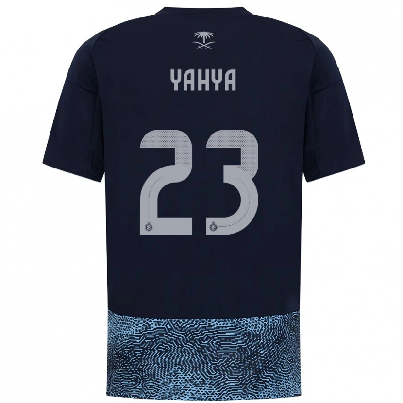 Danxen Enfant Maillot Ayman Yahya #23 Marine Bleu Ciel Tenues Extérieur 2025/26 T-Shirt
