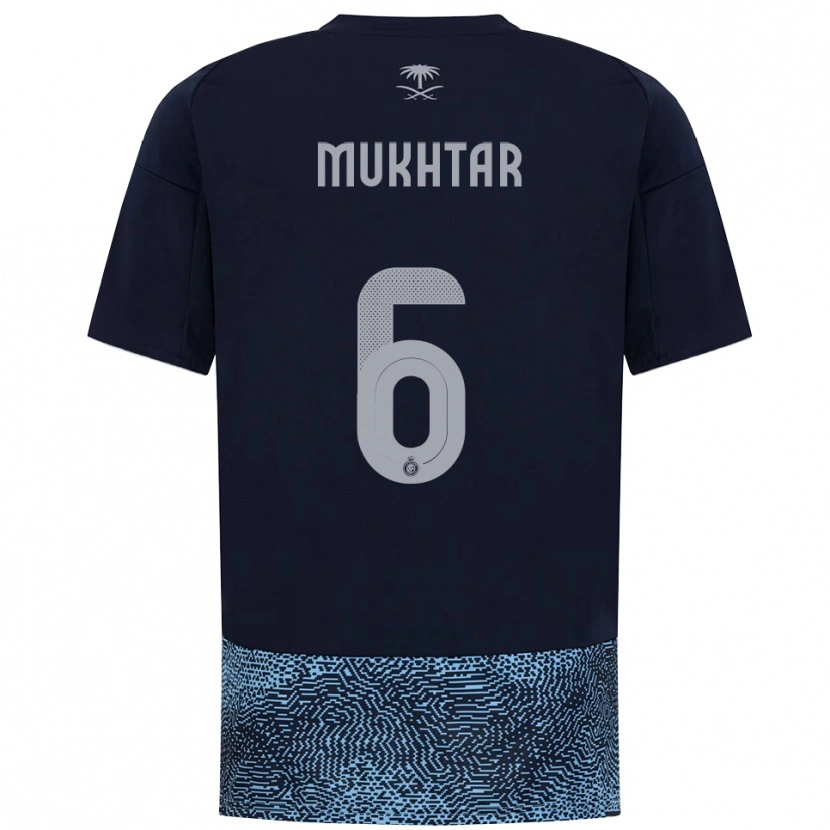 Danxen Enfant Maillot Mukhtar Ali #6 Marine Bleu Ciel Tenues Extérieur 2025/26 T-Shirt
