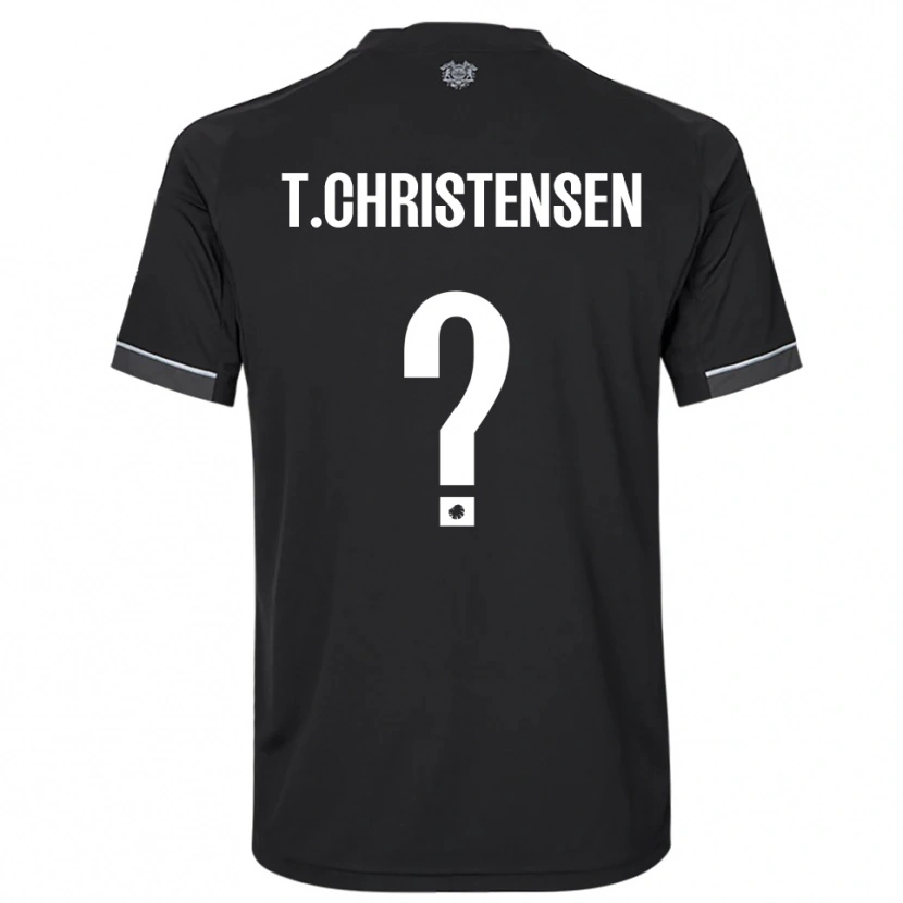 Danxen Enfant Maillot Tristan Christensen #0 Noir Blanc Tenues Extérieur 2025/26 T-Shirt