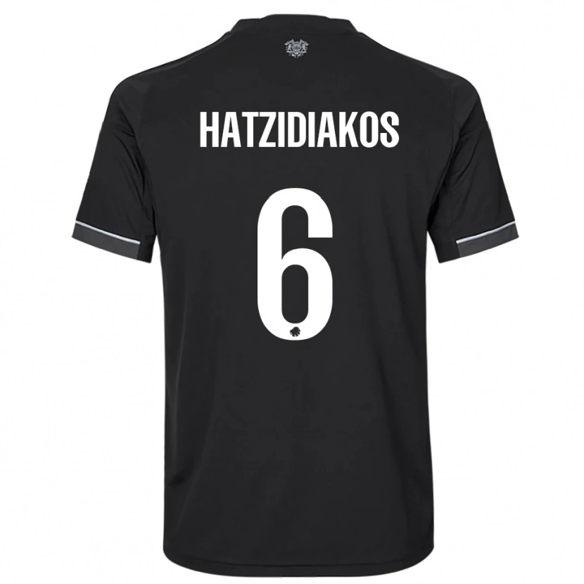 Danxen Enfant Maillot Pantelis Hatzidiakos #6 Noir Blanc Tenues Extérieur 2025/26 T-Shirt