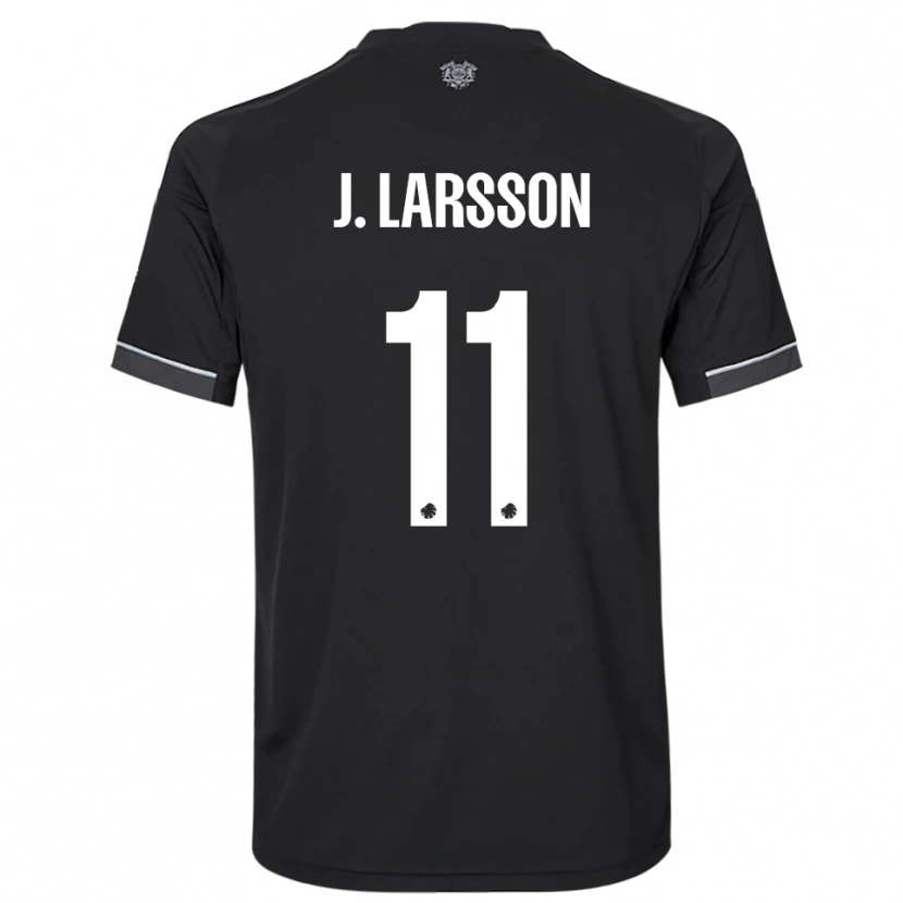Danxen Enfant Maillot Jordan Larsson #11 Noir Blanc Tenues Extérieur 2025/26 T-Shirt