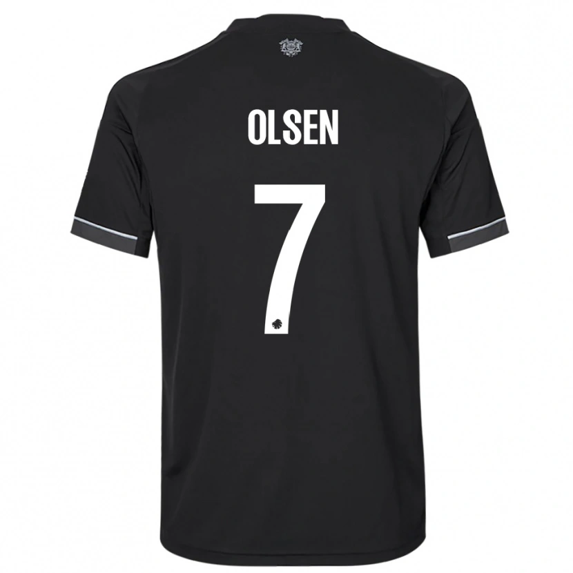 Danxen Enfant Maillot Gunnar Olsen #7 Noir Blanc Tenues Extérieur 2025/26 T-Shirt