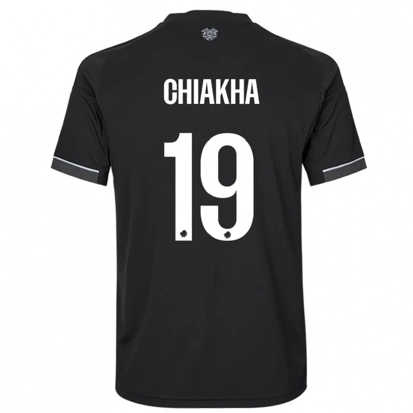 Danxen Enfant Maillot Amin Chiakha #19 Noir Blanc Tenues Extérieur 2025/26 T-Shirt