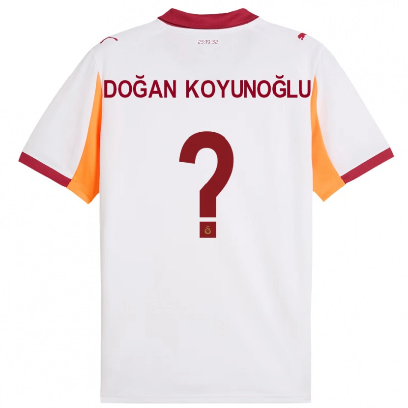 Danxen Enfant Maillot Arda Doğan Koyunoğlu #0 Blanc Rouge Tenues Extérieur 2025/26 T-Shirt