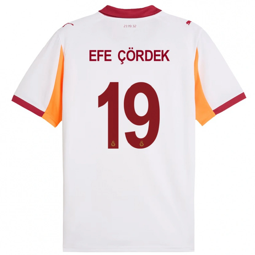 Danxen Enfant Maillot Ali Efe Çördek #19 Blanc Rouge Tenues Extérieur 2025/26 T-Shirt