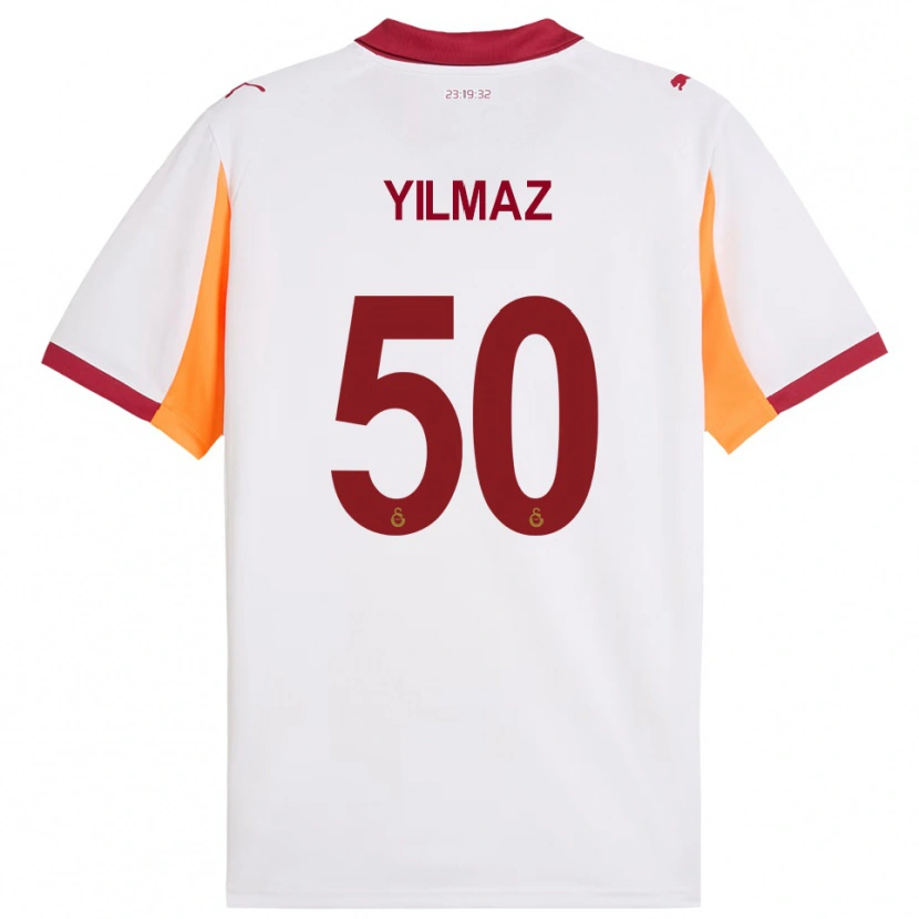 Danxen Enfant Maillot Jankat Yılmaz #50 Blanc Rouge Tenues Extérieur 2025/26 T-Shirt