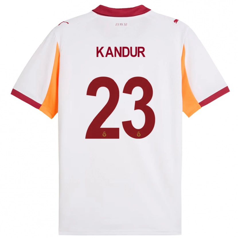 Danxen Enfant Maillot Müge Kandur #23 Blanc Rouge Tenues Extérieur 2025/26 T-Shirt