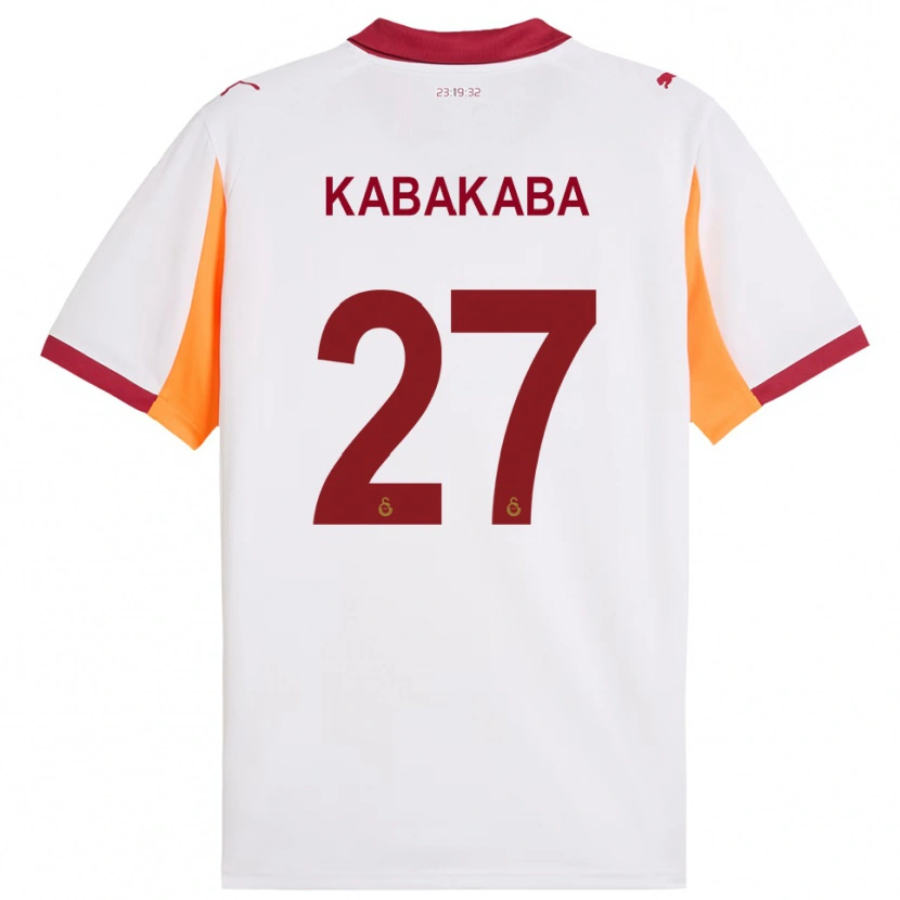Danxen Enfant Maillot Naomie Kabakaba #27 Blanc Rouge Tenues Extérieur 2025/26 T-Shirt