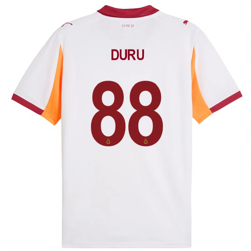 Danxen Enfant Maillot Mustafa Duru #88 Blanc Rouge Tenues Extérieur 2025/26 T-Shirt