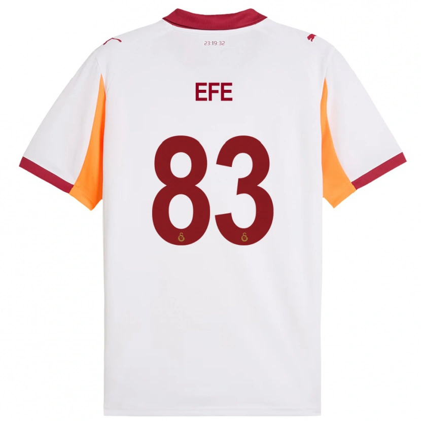 Danxen Enfant Maillot Efe Akman #83 Blanc Rouge Tenues Extérieur 2025/26 T-Shirt