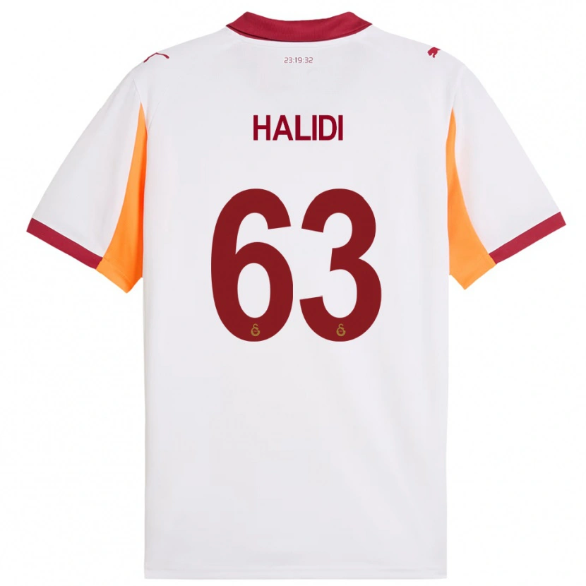 Danxen Enfant Maillot İsa Halidi #63 Blanc Rouge Tenues Extérieur 2025/26 T-Shirt