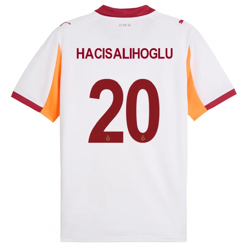 Danxen Enfant Maillot Arda Hacisalihoglu #20 Blanc Rouge Tenues Extérieur 2025/26 T-Shirt