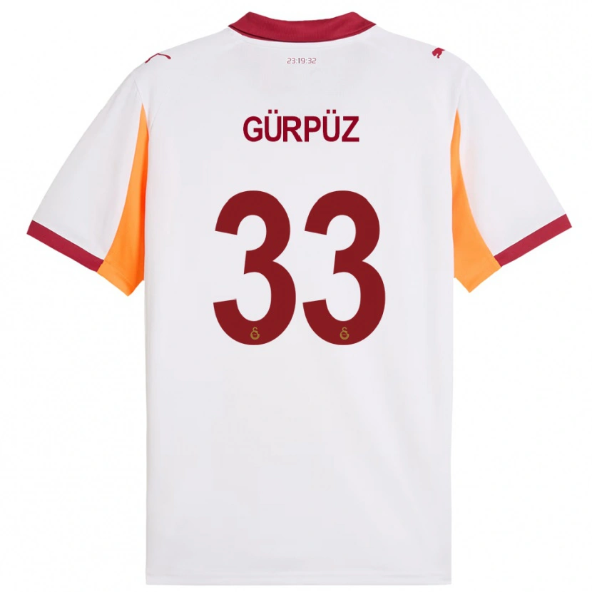Danxen Enfant Maillot Gökdeniz Gürpüz #33 Blanc Rouge Tenues Extérieur 2025/26 T-Shirt