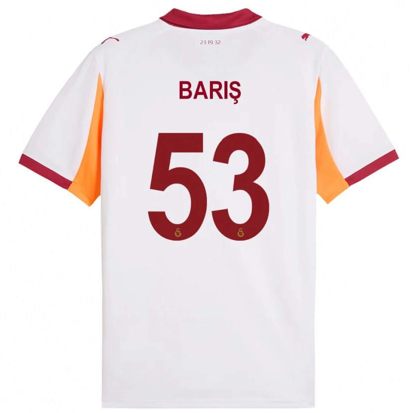 Danxen Enfant Maillot Barış Alper Yılmaz #53 Blanc Rouge Tenues Extérieur 2025/26 T-Shirt