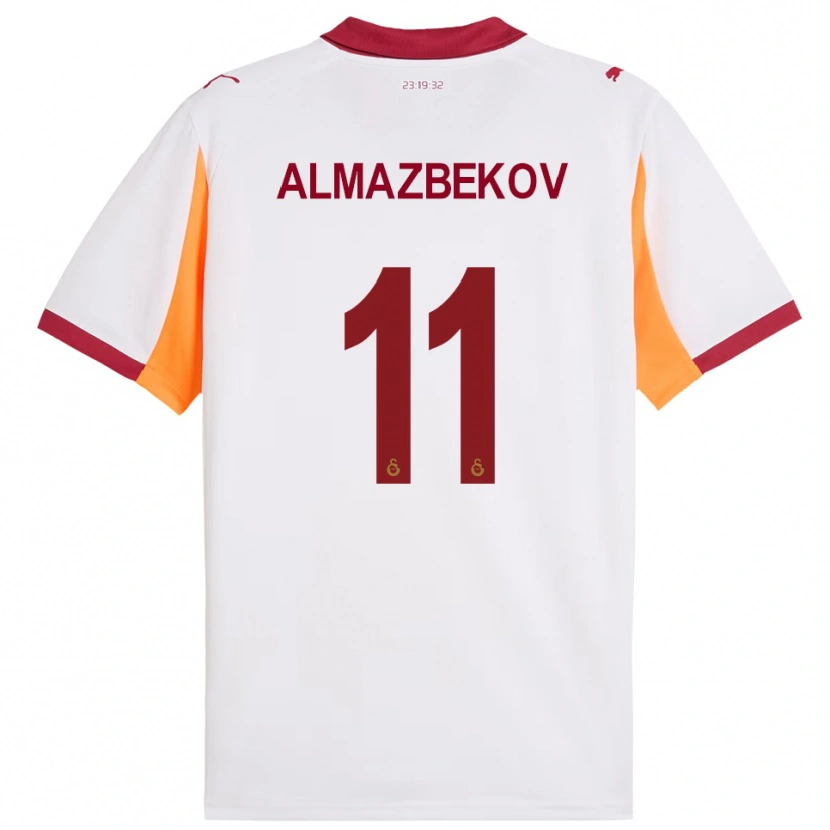 Danxen Enfant Maillot Beknaz Almazbekov #11 Blanc Rouge Tenues Extérieur 2025/26 T-Shirt