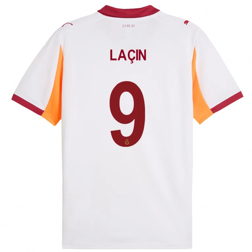 Danxen Enfant Maillot Elanur Laçın #9 Blanc Rouge Tenues Extérieur 2025/26 T-Shirt