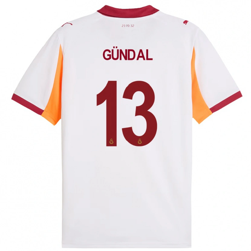 Danxen Enfant Maillot Efe Gündal #13 Blanc Rouge Tenues Extérieur 2025/26 T-Shirt