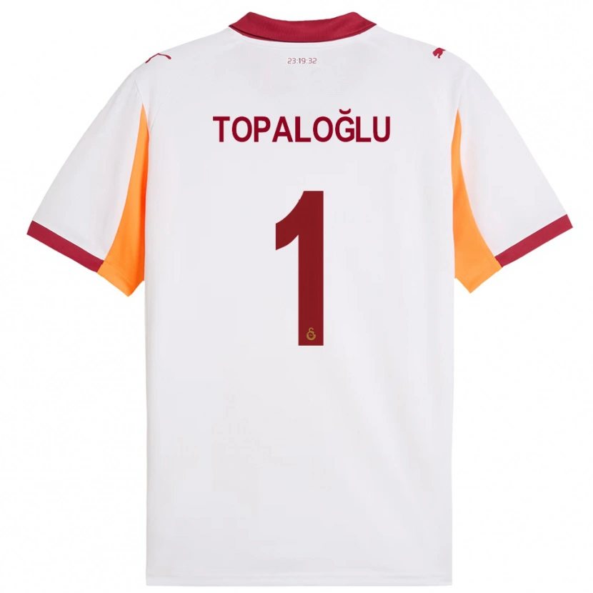 Danxen Enfant Maillot Eren Topaloğlu #1 Blanc Rouge Tenues Extérieur 2025/26 T-Shirt