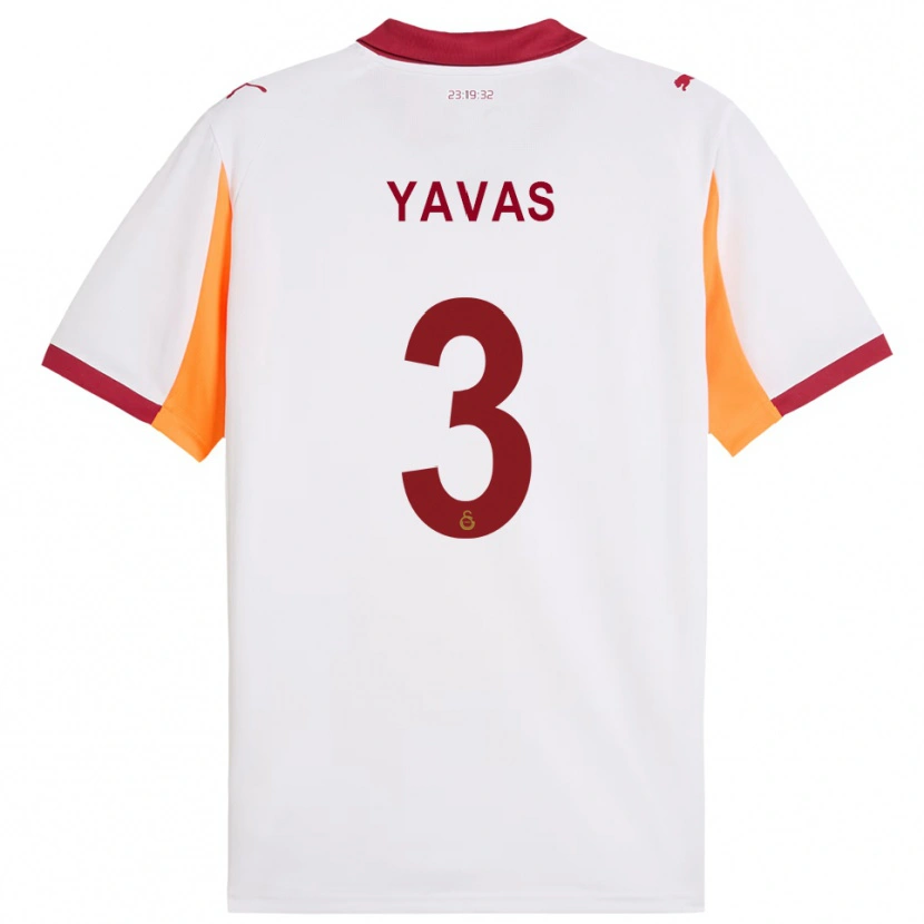 Danxen Enfant Maillot Arda Yavas #3 Blanc Rouge Tenues Extérieur 2025/26 T-Shirt