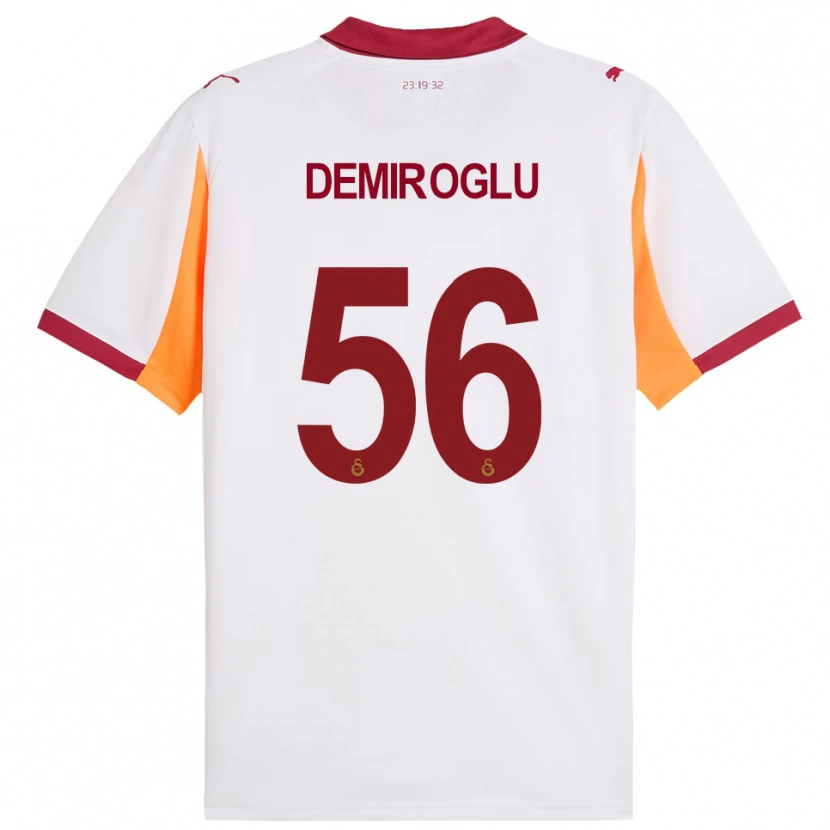 Danxen Enfant Maillot Baran Demiroğlu #56 Blanc Rouge Tenues Extérieur 2025/26 T-Shirt