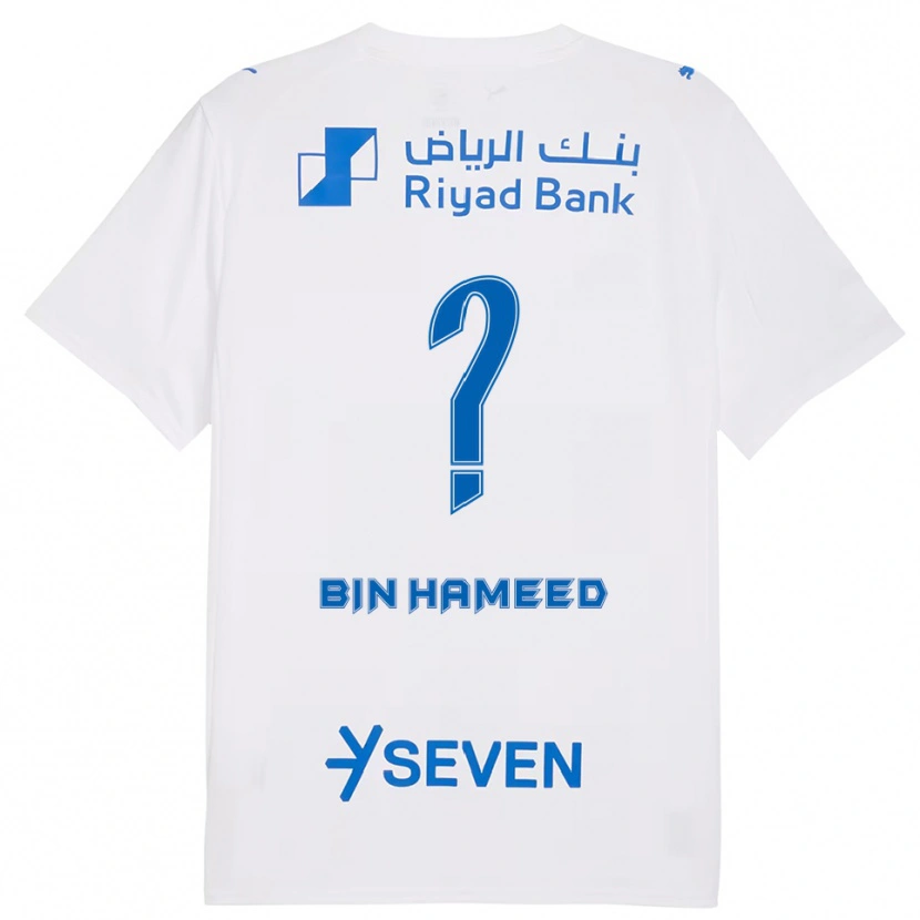 Danxen Enfant Maillot Ahmed Bin Hameed #0 Blanc Bleu Tenues Extérieur 2025/26 T-Shirt