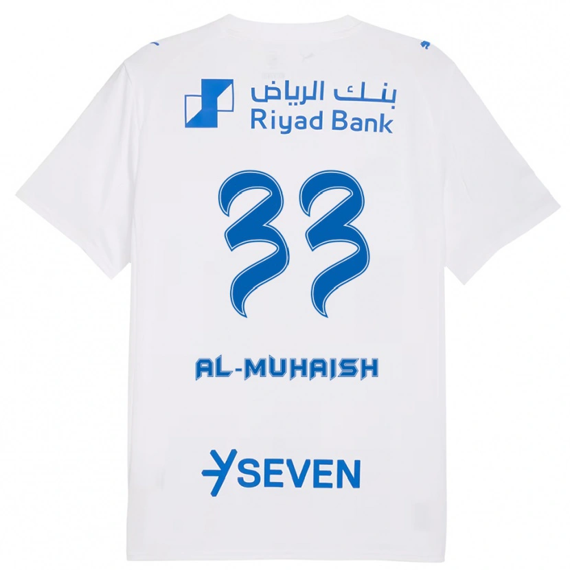 Danxen Enfant Maillot Mohammed Al-Muhaysh #33 Blanc Bleu Tenues Extérieur 2025/26 T-Shirt