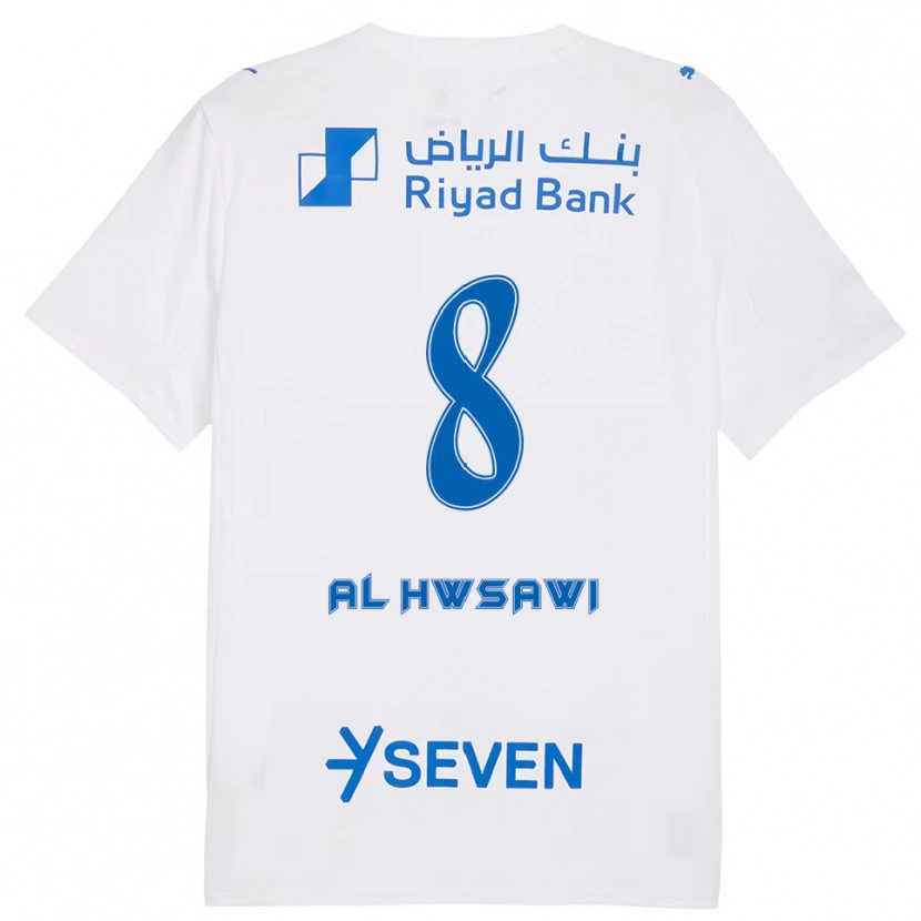 Danxen Enfant Maillot Al Bandari Al-Hwsawi #8 Blanc Bleu Tenues Extérieur 2025/26 T-Shirt