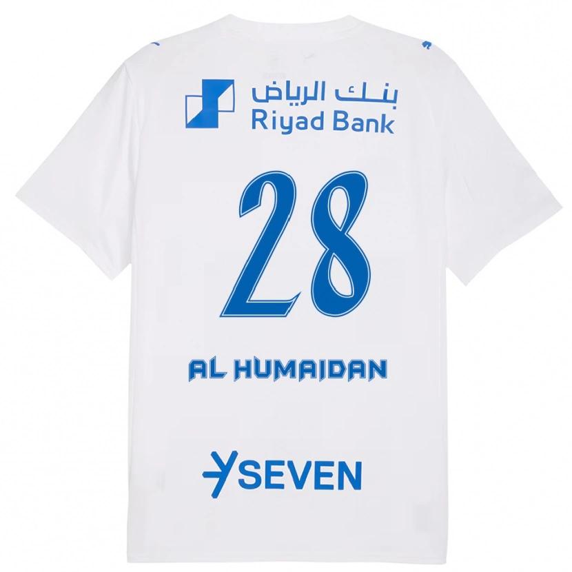 Danxen Enfant Maillot Fay Al-Humaidan #28 Blanc Bleu Tenues Extérieur 2025/26 T-Shirt