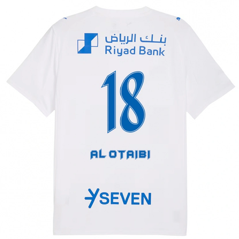 Danxen Enfant Maillot Majd Al-Otaibi #18 Blanc Bleu Tenues Extérieur 2025/26 T-Shirt