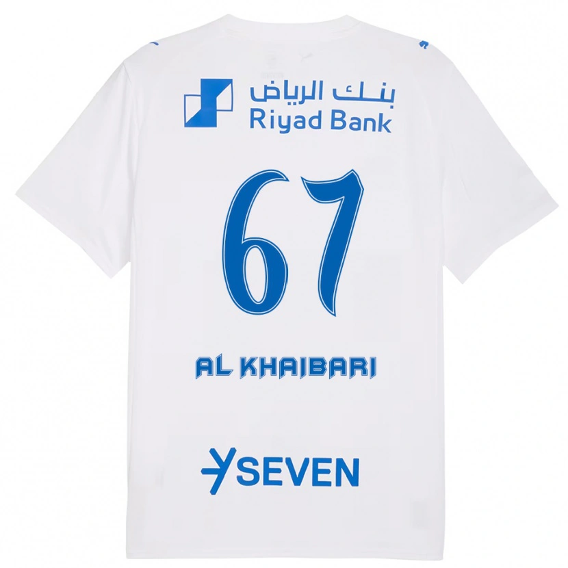Danxen Enfant Maillot Mohammed Al-Khaibari #67 Blanc Bleu Tenues Extérieur 2025/26 T-Shirt