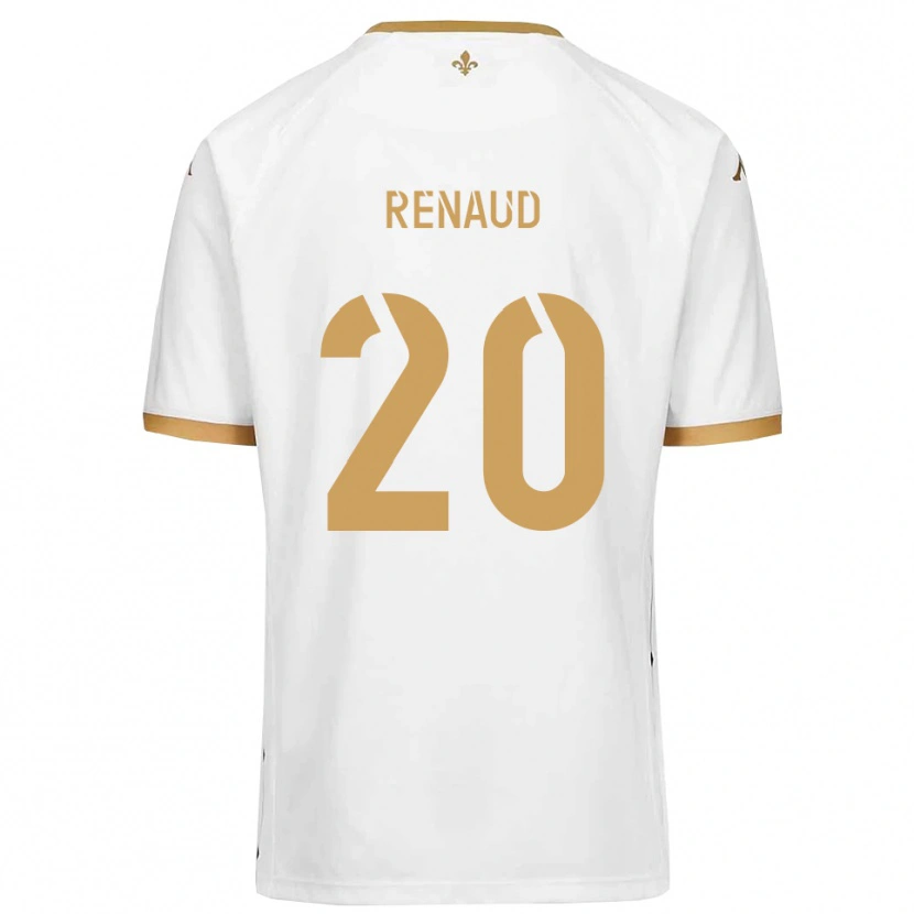 Danxen Enfant Maillot Tom Renaud #20 Blanc Or Tenues Extérieur 2025/26 T-Shirt