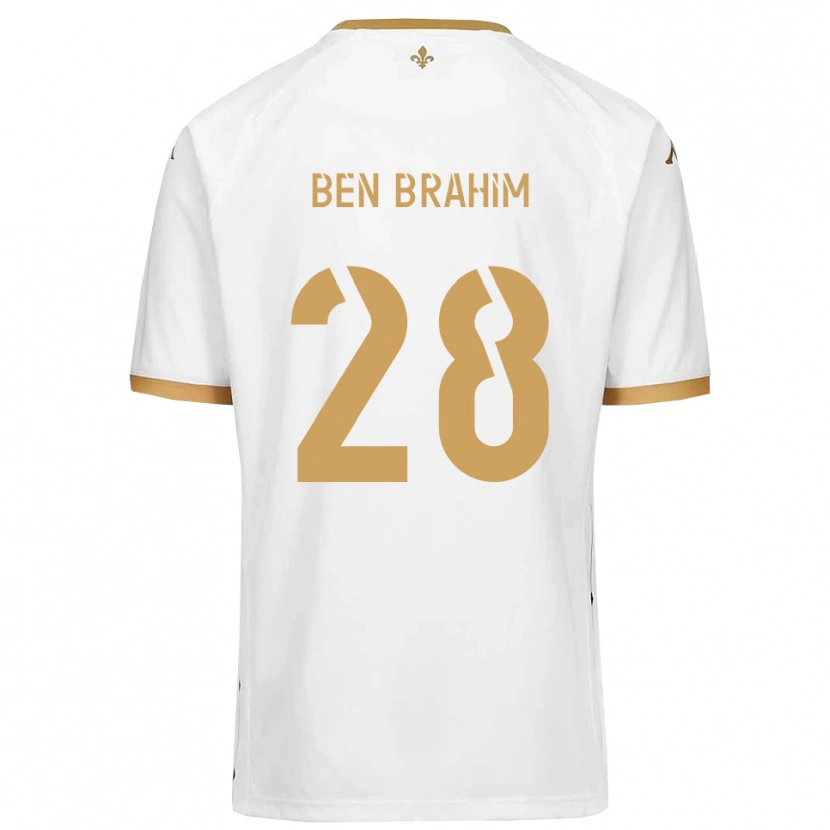 Danxen Enfant Maillot Samir Ben Brahim #28 Blanc Or Tenues Extérieur 2025/26 T-Shirt