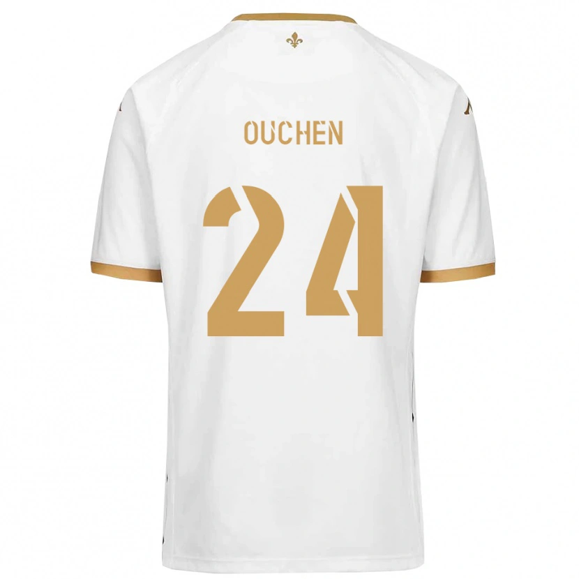 Danxen Enfant Maillot Ali Ouchen #24 Blanc Or Tenues Extérieur 2025/26 T-Shirt