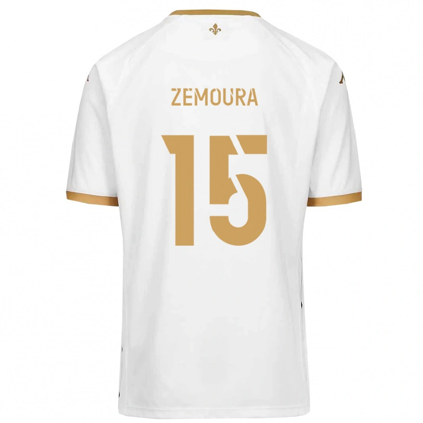 Danxen Enfant Maillot Yohan Zemoura #15 Blanc Or Tenues Extérieur 2025/26 T-Shirt