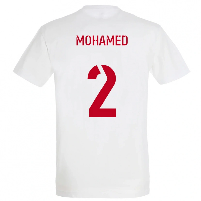 Danxen Enfant Maillot Yanis Mohamed #2 Blanc Rouge Jaune Tenues Extérieur 2025/26 T-Shirt