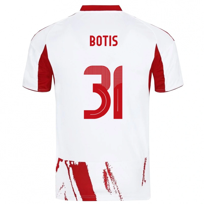 Danxen Enfant Maillot Nikolaos Botis #31 Blanc Rouge Tenues Extérieur 2025/26 T-Shirt