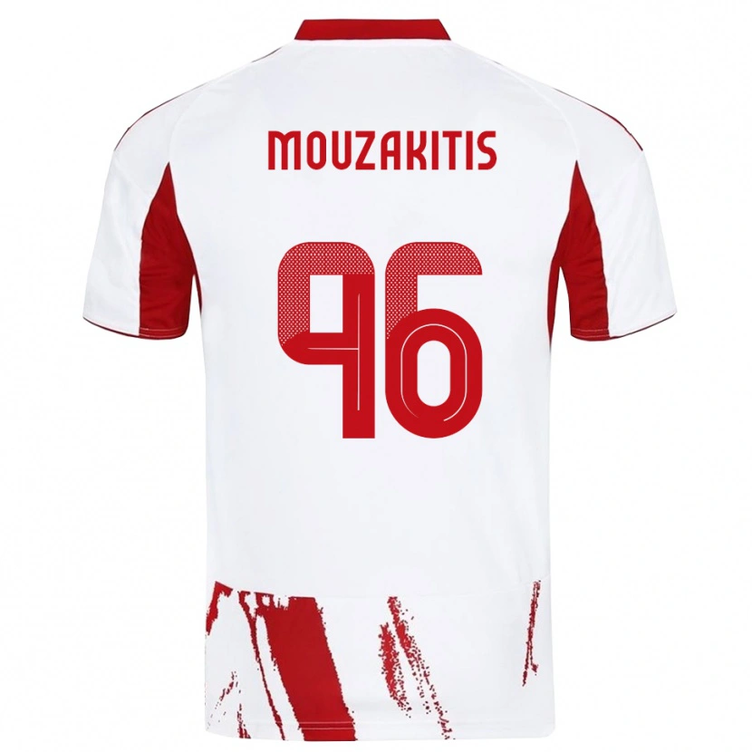 Danxen Enfant Maillot Christos Mouzakitis #96 Blanc Rouge Tenues Extérieur 2025/26 T-Shirt