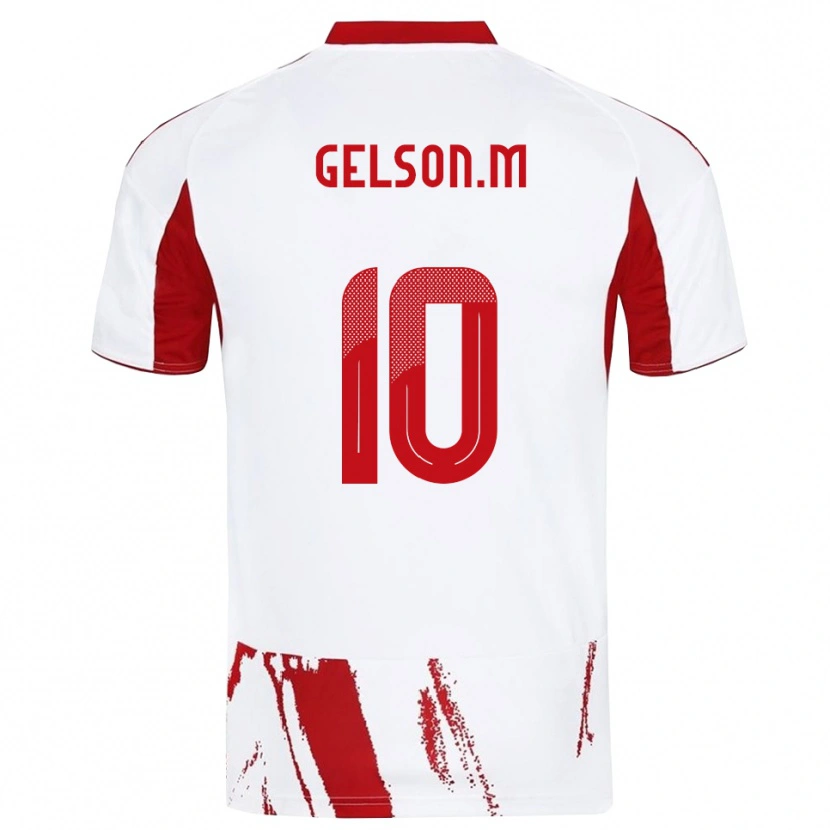 Danxen Enfant Maillot Gelson Martins #10 Blanc Rouge Tenues Extérieur 2025/26 T-Shirt