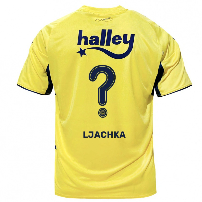 Danxen Enfant Maillot Blendi Ljachka #0 Jaune Marine Tenues Extérieur 2025/26 T-Shirt