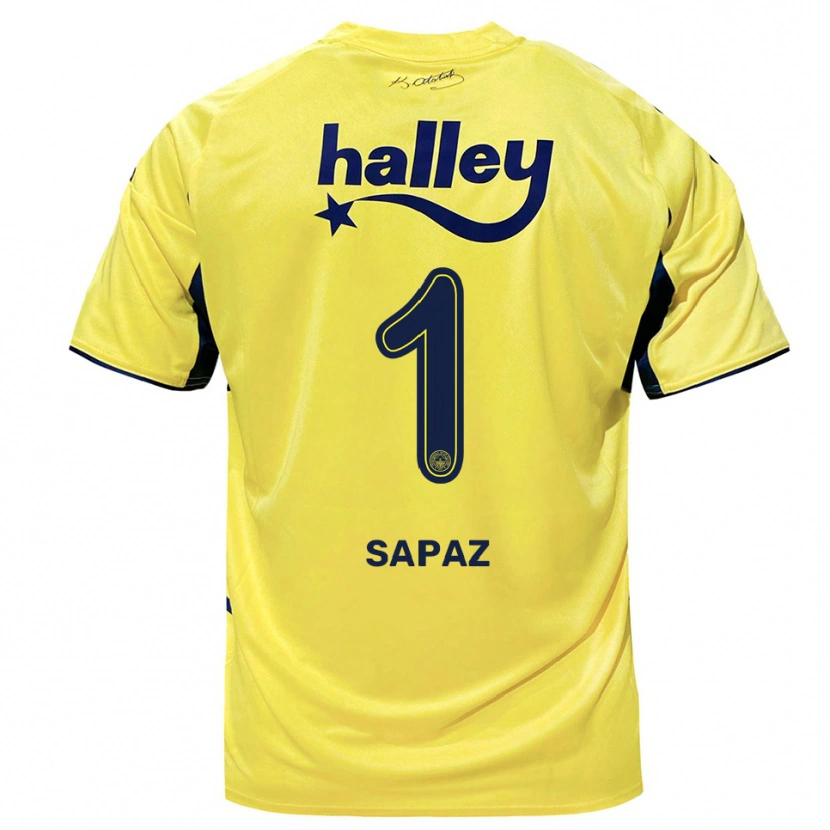 Danxen Enfant Maillot Kuzey Sapaz #1 Jaune Marine Tenues Extérieur 2025/26 T-Shirt