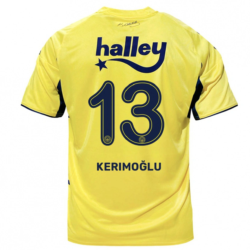 Danxen Enfant Maillot Zeynep Kerimoğlu #13 Jaune Marine Tenues Extérieur 2025/26 T-Shirt